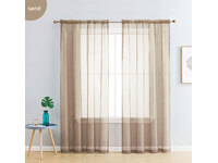 Rod Pocket Voile Sheer Curtain  - Sand