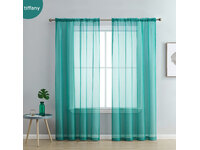 Rod Pocket Voile Sheer Curtain  - Tiffany Blue