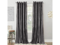 Luxton Dark Grey Velvet Blockout Curtains Pair