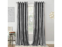 Luxton Light Grey Velvet Blockout Curtains Pair