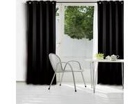 Black Eyelet Ring Blackout / Blockout Curtain (size: 180x230cm)