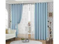 Blue Eyelet Ring Top Blackout / Blockout Curtain (size: 240x221cm)