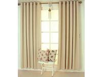 Cream Eyelet Ring Top Blackout / Blockout Curtain (size: 140x221cm)