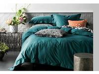 Queen size Elka Teal quilt cover set / doona cover set with pillowcase
