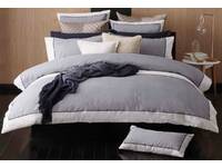 Queen Size - Logan and Mason Cotton Rich Essex Navy Quilt Cover Set
