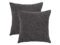 Velvet Corduroy European Pillowcase 65x65cm - Charcoal Grey