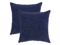 Velvet Corduroy European Pillowcase 65x65cm - Navy Blue