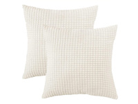 Velvet Corduroy European Pillowcase 65x65cm - Beige White