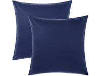 Navy Blue European Pillowcases Pair