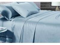 King Single Size 500TC Cotton Sateen Blue Fitted Sheet