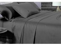 King Size 500TC Cotton Sateen Charcoal Fitted Sheet