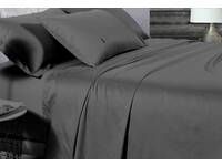 500TC Cotton Sateen Charcoal Fitted Sheet