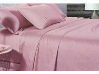 500TC Cotton Sateen Pink Fitted Sheet