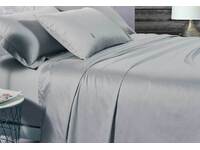 Queen Size 500TC Cotton Sateen Silver Fitted Sheet