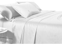 King Size 500TC Cotton Sateen White Fitted Sheet