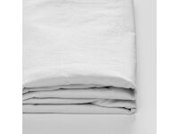 King Size Pure Cotton Vintage Washed Fitted Sheet (White Color)