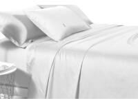 Queen Size 500TC Cotton Sateen White Flat Sheet [Color: White] 