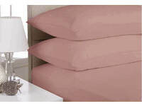 King Size Egyptian Cotton Flannelette 3 Piece Sheet Set (Blush)