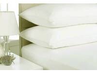 Mega Queen Size Egyptian Cotton Flannelette 3 Piece Sheet Set (White)
