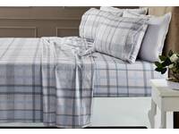 King Single Size Park Avenue Egyptian Cotton Flannelette Sheet Set (Anderson Checks)