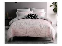 Fraction Pink Quilt Cover (Reversible Design) - King / Queen Bed