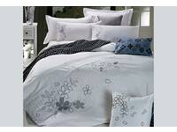 Angela white Pintuck Embroidery 300TC Cotton Quilt Cover Set with pillowcase