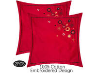Red Cotton European pillowcases 65x65cm (twin pack)