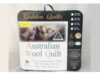 King Size 250GSM Golden Quilts Australian Wool Quilt