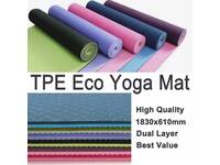 TPE Yoga Mat Eco-friendly Home Gym Fitness Mat 6mm (multiple colors)