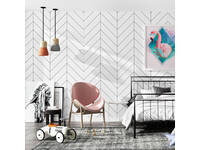 Black White Herringbone Wallpaper Roll ( 10M )