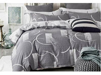 Queen Size Bromley Grey Cotton Quilt Cover Set 
