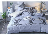 Queen Size Reindeer Grey Deer Pattern 3pcs Quilt Cover Set