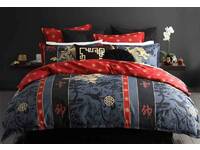 King Size - Logan & Mason Mahjong Red Quilt Cover Set (Last One)