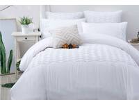 King size Sally White Quilt / Doona Cover Set by Luxton / 3pcs donna cover set