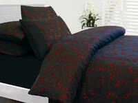 Queen Size Odeon Red Black Jacquard Satin 3pcs Quilt Cover Set (Last One)