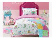 Single Size Jiggle Giggle girls room bedding 'Owl Song' Printed Quilt Cover Set