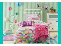 Single Bed Size Jiggle Giggle 'Peacock Princess' girls pink pattern and peacock graphic 2pc Quilt Cover Set