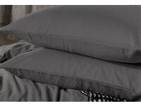 Vintage Washed Charcoal Cotton Standard Pillowcase (Single Pack)