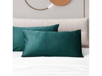 Emerald Green Sateen Cotton King Size Pillowcases Pair