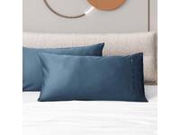 Indigo Blue Sateen Cotton King Size Pillowcases Pair