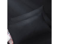 Queen Size Pillowcase - Black (PAIR)