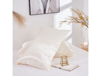 Standard Size Silk Satin Pillowcases Pair ( Beige color, 48x73cm)