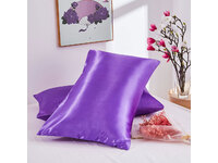 Standard Size Silk Satin Pillowcases Pair (Purple color, 48x73cm)