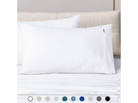 Luxton 100% 1000TC Sateen Cotton Standard Pillowcases Pair