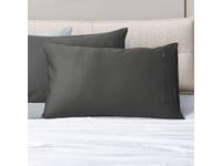 Dark Grey Sateen Cotton Standard Pillowcases Pair