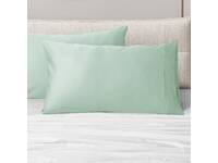 Sage Green Sateen Cotton Standard Pillowcases Pair
