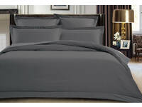 500TC Cotton Sateen Charcoal Quilt Cover Set