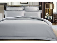 King Size 500TC Cotton Sateen Silver Quilt Cover Set