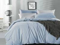 Super King Size Blue Fog Vintage Washed Cotton Quilt Cover Set