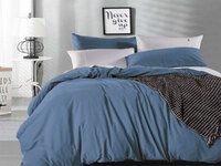 Double Size Pure Cotton Vintage Washed Quilt Cover Set (Indigo Color)